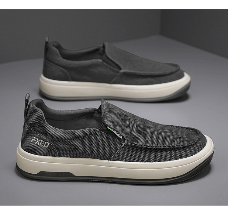 Men's shoes breathable old Beijing cloth shoes casual men's canvas shoes lazy one pedal soft-soled work shoes_voghion.com