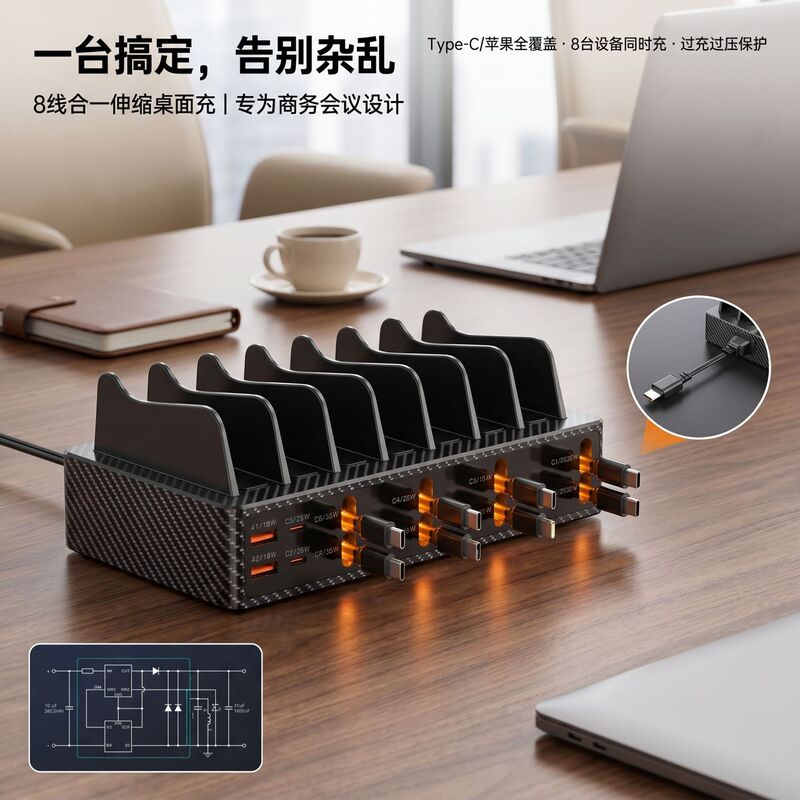16-Port USB Charging Stand Multi-Port Mobile Phone and Tablet Charger 150W High-Power Charging Station Desktop Storage Charger
