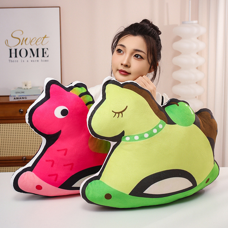 Serie de cojines de caballo de roca sofá almohada de la sala de estar almohada de cabecera muñeca muñeca de peluche regalos para niños para el hogar