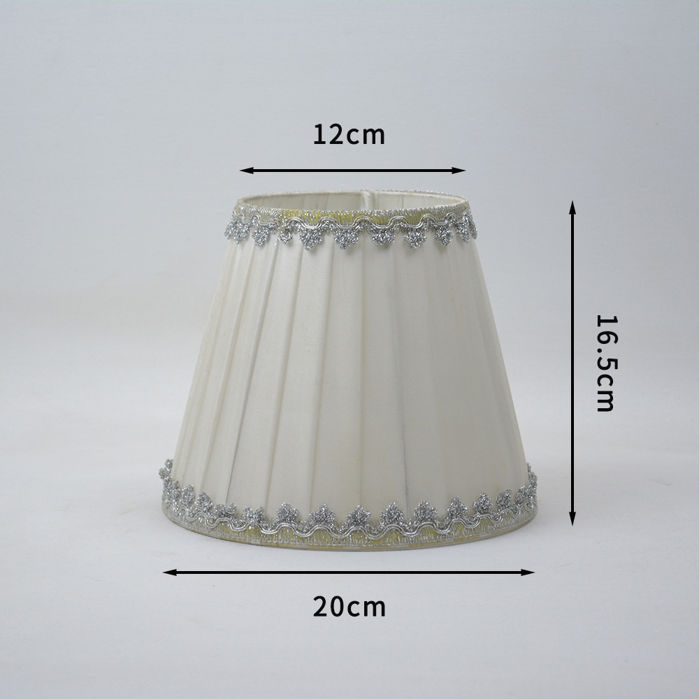 [Xianfan] lámpara chandelier pantalla Shell impresión tira de tela encaje bordado borde dormitorio mesita de noche salón Decoración