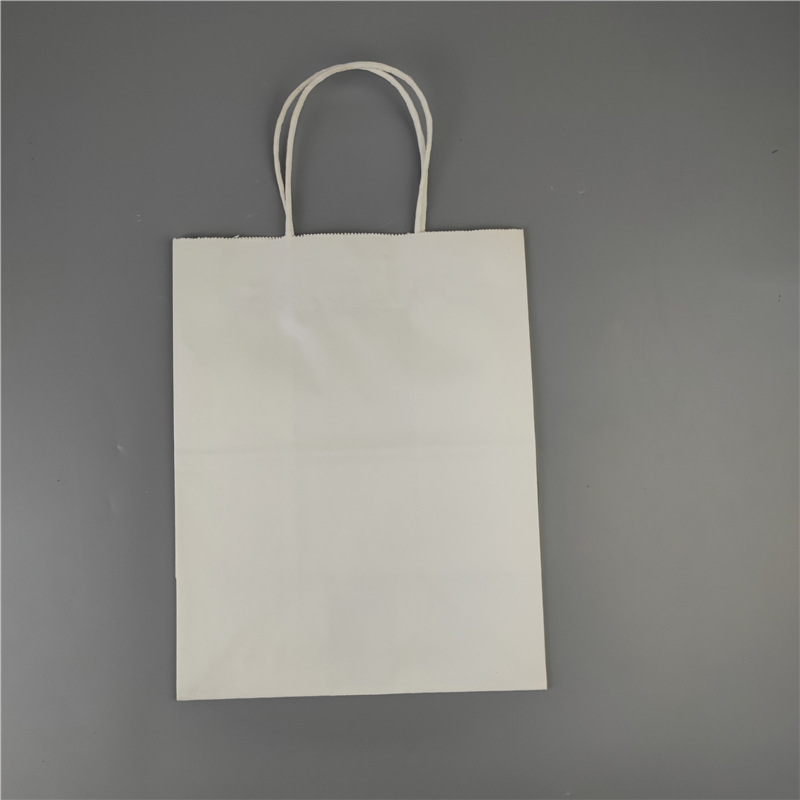 Bolsa de papel Kraft portátil engrosada color de degradación completa bolso de regalo blanco LOGO bolsa de regalo al por mayor