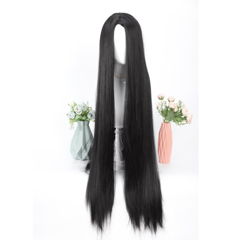 万能コスプレウィッグ、ミドルパートロングストレートヘア100cm、単色ヘアカバー、女装専用スタイリング、リアルウィッグセット卸売|undefined
