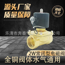 全铜电磁阀2W水阀线圈电磁开关阀常闭AC220VDC24V 2W-08 10 15 20