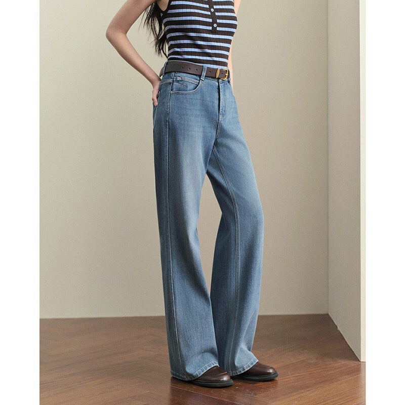 Same Style as in the Mall, Straight-Leg Flared Jeans, 2026 Spring New Versatile Long Pants 3H3150171