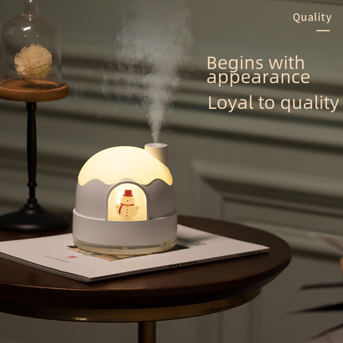 New Snow House Night Light Humidifier USB Silent Bedroom Cute Desktop Air Mini Moisturizing Home Humidifier
