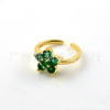 Design zirconium, fresh one size ring, accessory, trend of season, micro incrustation, simple and elegant design, flowered