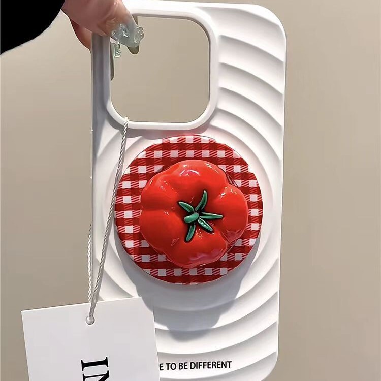 Magnetic Stand Three-Dimensional Tomato Phone Case Suitable for iPhone 16 Pro Max Anti-Drop Soft Case Magnetic Stand Three-Dimensional Tomato Phone Case Suitable for iPhone 16 Pro Max Anti-Drop Soft Case