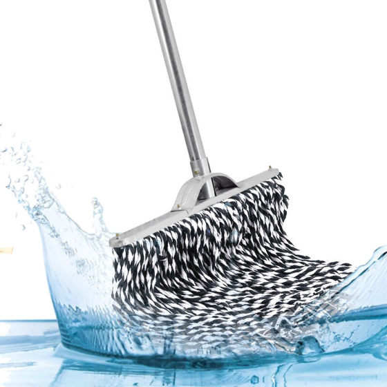 Mop with Cotton Yarn and Cotton Thread for Household Use, Traditional Iron Rod Dust Mop, Property Maintenance, Absorbent, Standard Large Mop