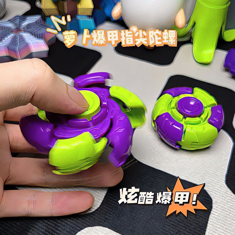 New Luminous Radish Fingertip Spinner Stress-Relief Toy, Cool and Creative Transforming Rotating Tiktok Fire Wheel