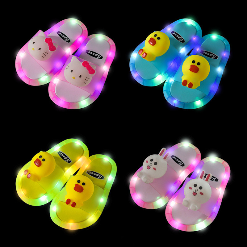 Children's Slippers Summer 2025 New Four Seasons Popular Luminous Light Sandals Slippers Boys and Girls Outer Wear Non-slip Slippers