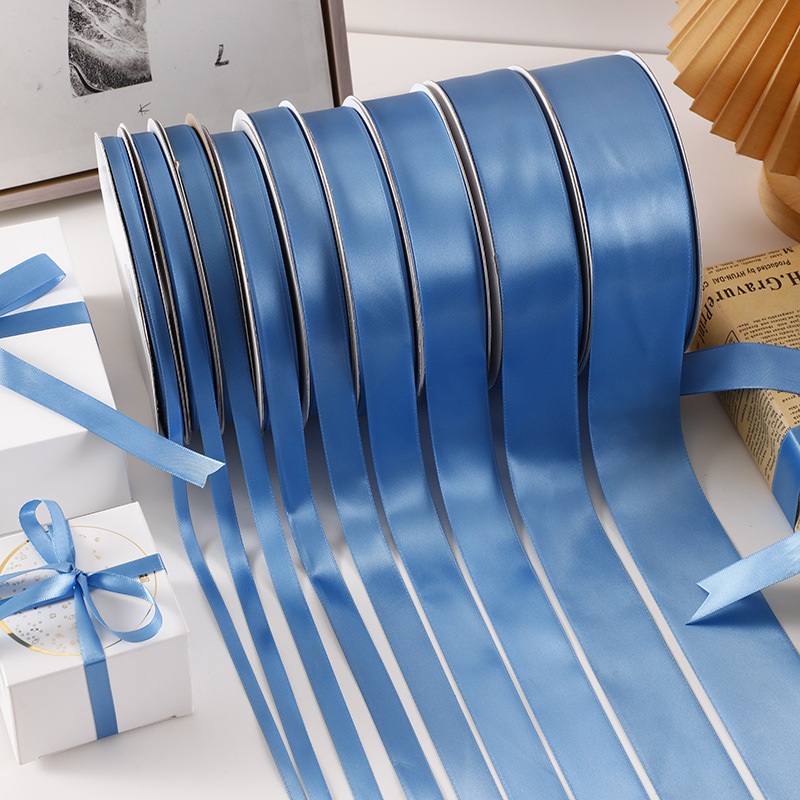 0.3-5CM wide gray blue ribbon cake box gift packaging ribbon clothing light haze blue encryption polyester belt 0.3-5CM wide gray blue ribbon cake box gift packaging ribbon clothing light haze blue encryption polyester belt