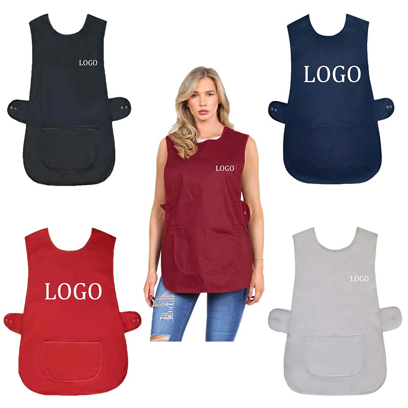 Delantal transfronterizo chaleco peluquería ropa de trabajo belleza peluquería botón de hombro delantal logo personalizado