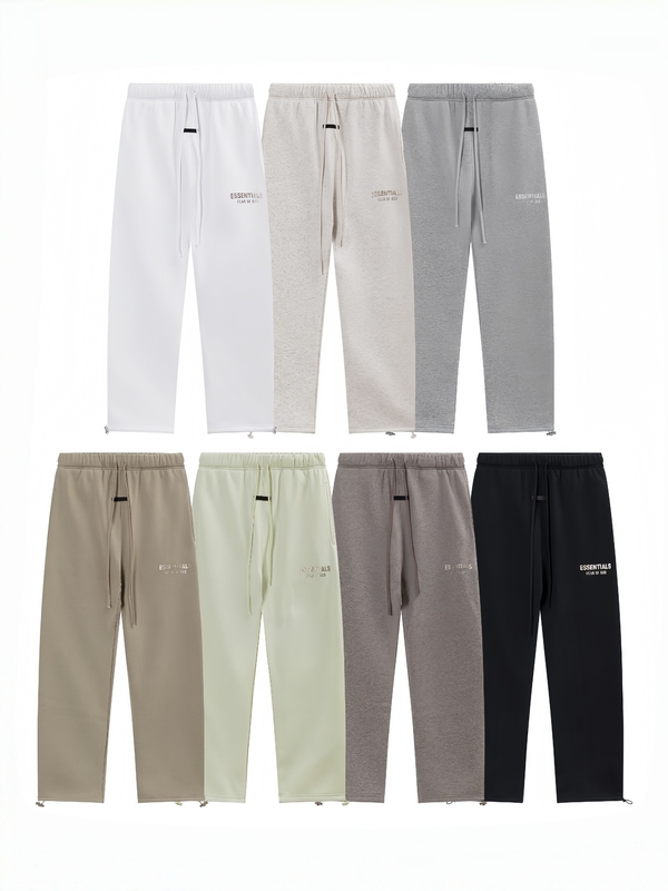 Top Brand Essentials Hhh American-Style Trendy Brand Gold Letter Print Unisex Fleece-Lined Casual Straight-Leg Sweatpants Cotton