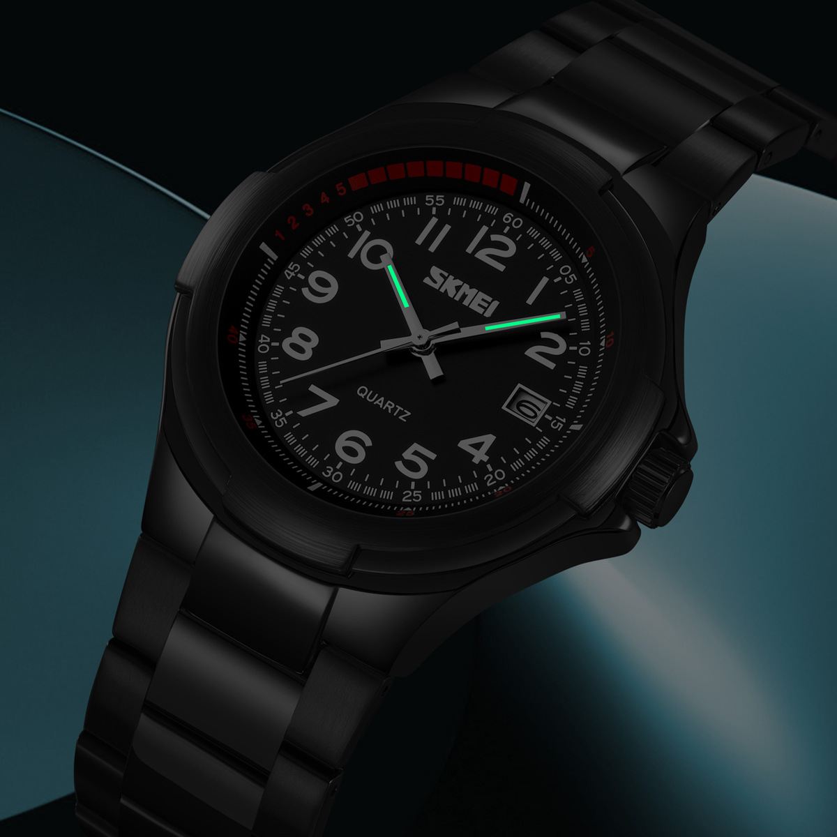 Reloj de hombre de comercio exterior transfronterizo correa de acero impermeable reloj de cuarzo calendario reloj de negocios fuente al por mayor