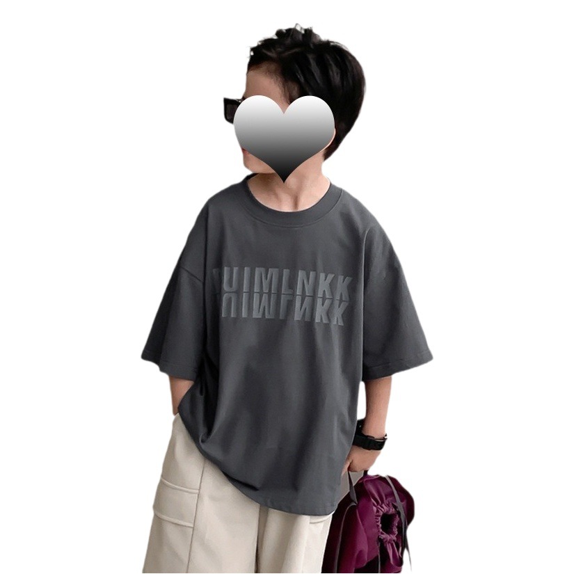 2024 Camiseta de manga corta para niños de moda estilo occidental para niños de verano camiseta de media manga para niños de moda