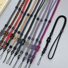 工厂批发跨镜手机挂绳长款挂脖绳简约两用可拆卸调节儿童编织挂绳