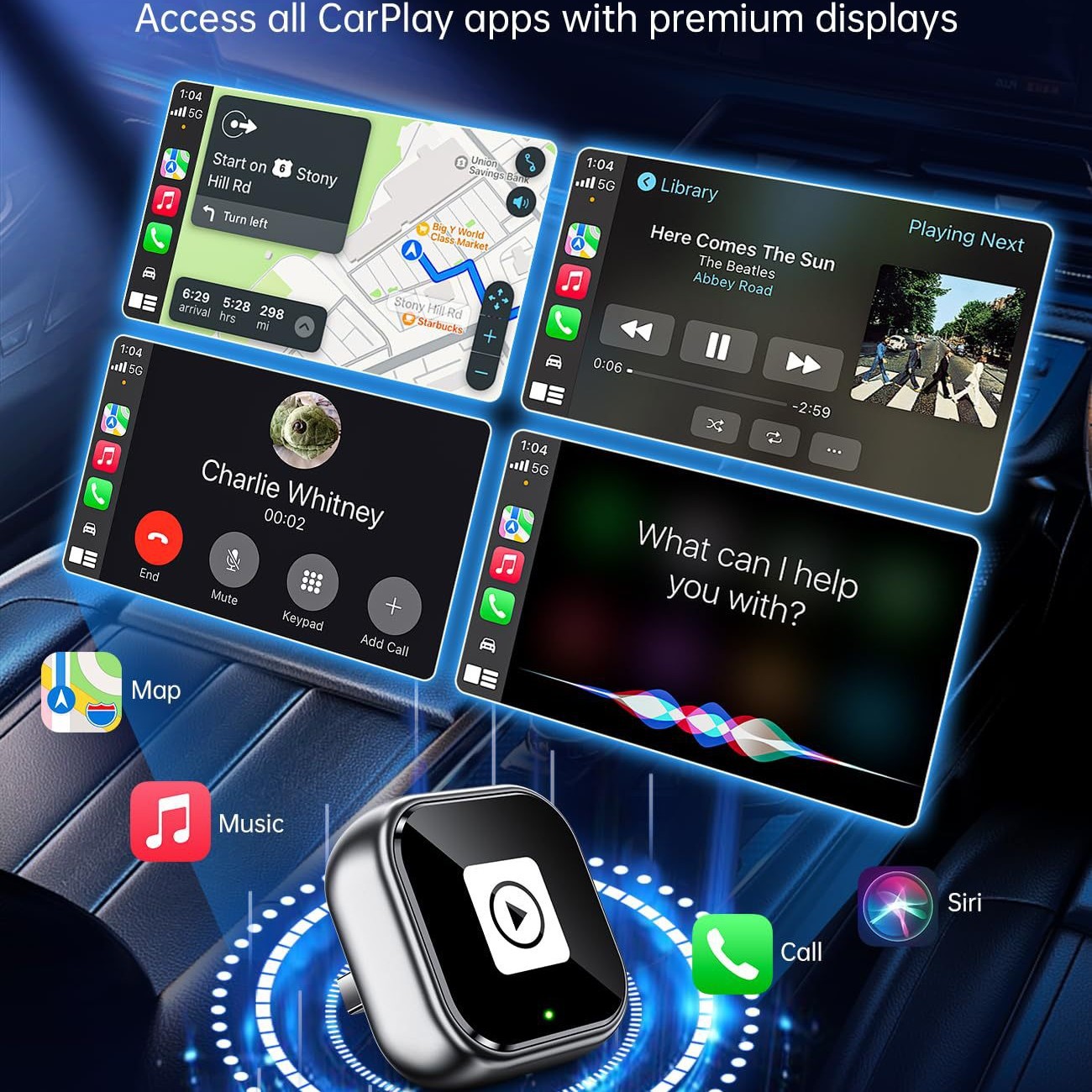 Wireless Carplay Adapter Compatible with Android Auto Wireless Connection Car Adapter, Stable and Fast