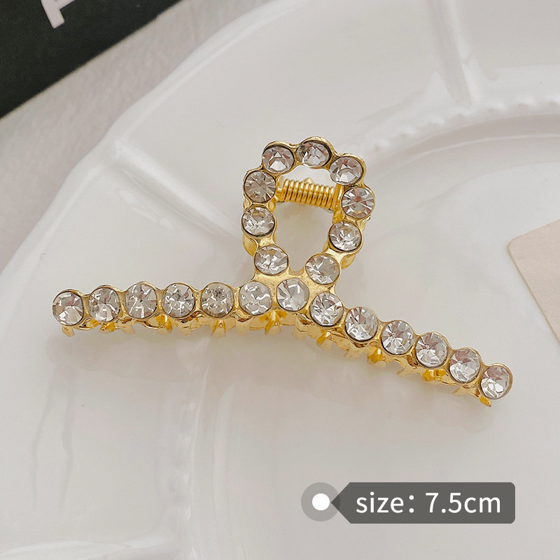 Pinza de cabello metálica coreana de alta sujeción con diseño retro