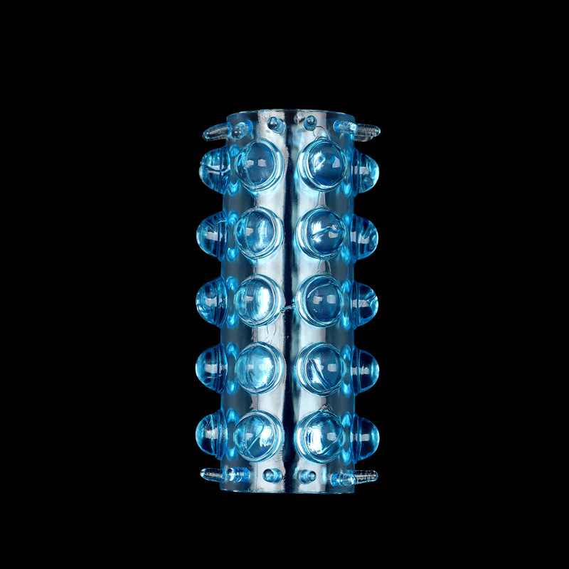 TPE Caterpillar Beaded Penis Ring, Blue Stretchy Locking Ring for Men — detail image 2