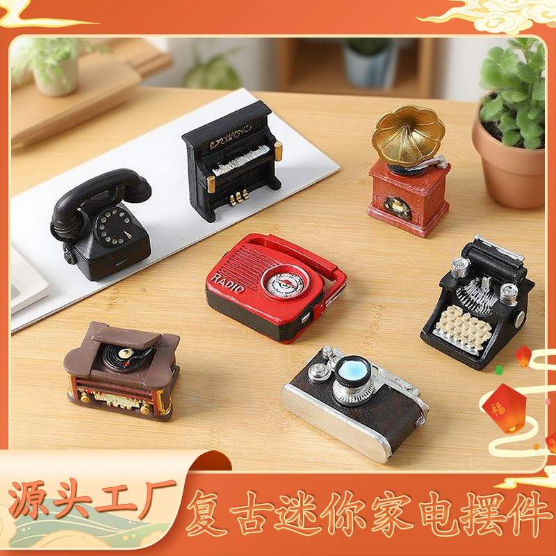 Mini electrodomésticos nostálgicos modelo retro impresora de radio accesorios de fotografía ventanas decoración de sala de estar al por mayor