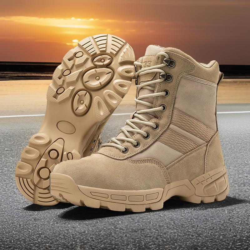 Nuevas botas tácticas para hombres, zapatos de entrenamiento resistentes al desgaste para senderismo al aire libre, botas de combate altas transfronterizas Magnum para hombres negros