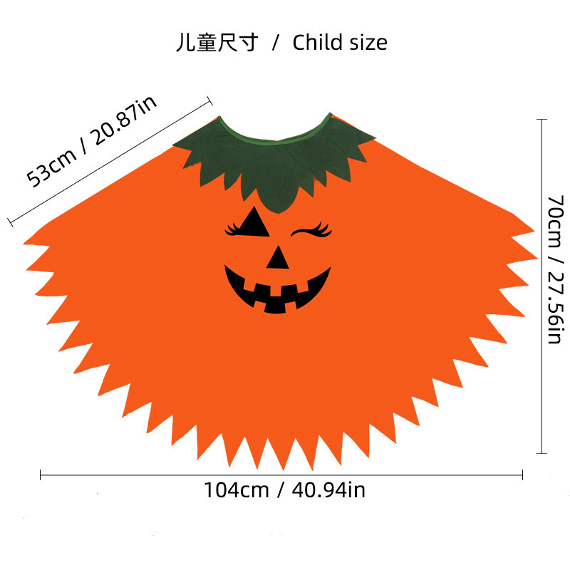 跨境万圣节服装夜光成人儿童南瓜套帽披风南瓜套装斗篷学校派对装|undefined