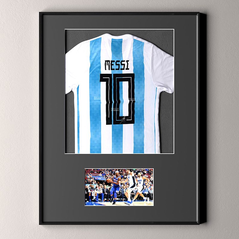 VHM7批發球衣相框裝裱掛牆足球藍球網球紀念收藏展出衣畫框球衣框