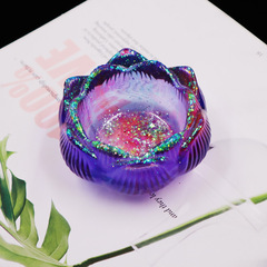 Lotus Shaped Desktop Storage Box Silicone Mold DIY Crystal Droplet Cigarette Ashtray Ornament Handmade Decor Resin Mold