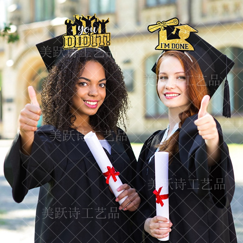 Suministro directo de fábrica ceremonia de graduación decoración diadema accesorios para el cabello fiesta de graduación atmósfera decoración suministros accesorios de foto