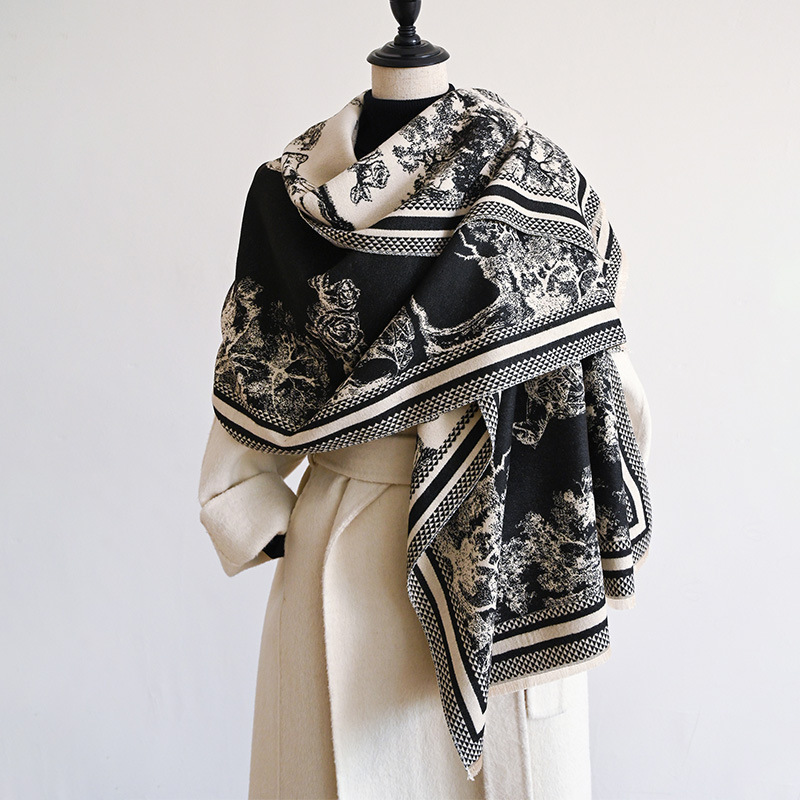 Sciarpa unisex Moda Sciarpa in cashmere letteraria e artistica Moda Sciarpa lunga Scialle antifreddo di alta qualità_voghion.com