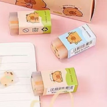 Borradores de dibujos animados sandwich anillo de goma estudiante adorable pintura de goma papelería premios al por mayor conjunto minimalista