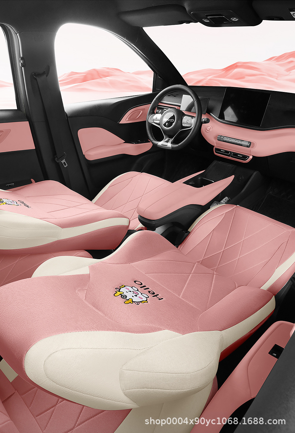 Byd Seagull Car Seat Cushion Seat Cover Special Cushion Four-Season Breathable Sun Protection Linen Four-Season Universal Half Pack