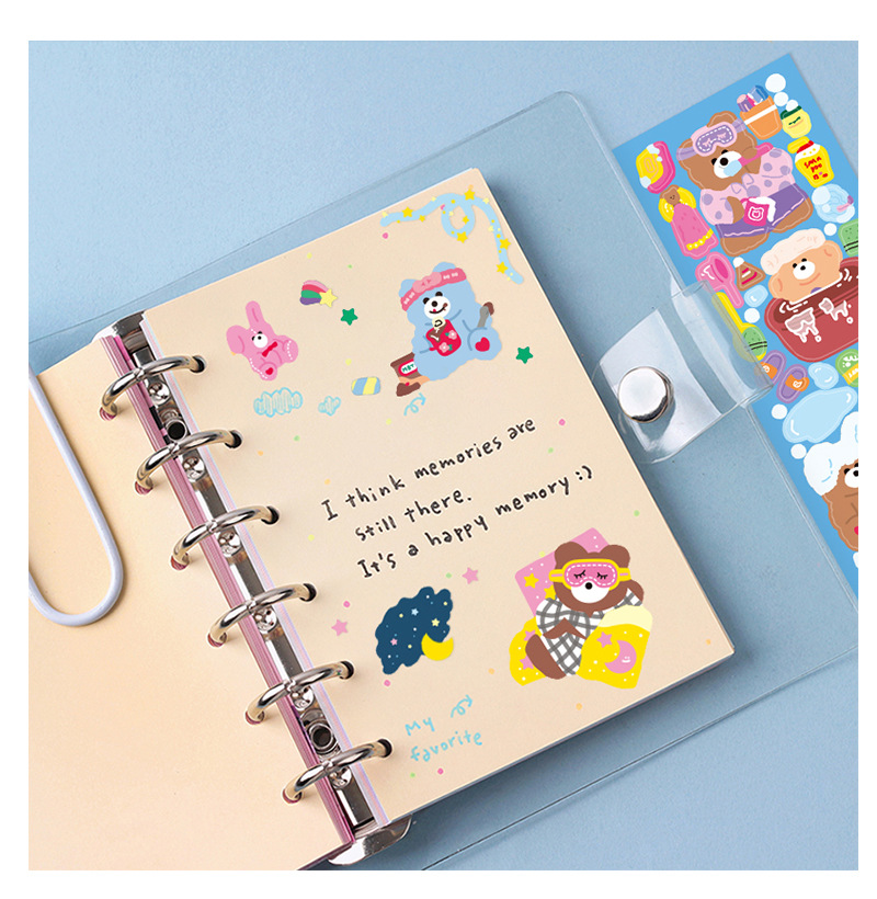 Korean Ins Bear Stickers Cute Korean Style Candy Color Journal Material Goka Decorative Sticker Notebook Polaroid display picture 4