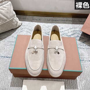 2026 Spring and Autumn New Old Money Style LP Loafers Women's Flat Casual White Soled Single Shoes Slip-on Lazy Shoes 4