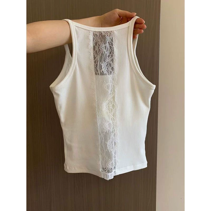 Красота ремни нагрудный коврик на спине кружевное полое чувство дизайна маленький камзол жилет женский без рукавов