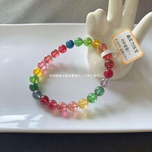 一物一图天然碧玺巴西老矿料艳丽色标单圈碧玺手链女糖果色手串女