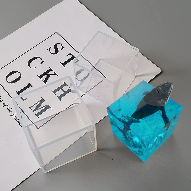 虞美人 Cube, силиконовая форма, свеча из гипса, зеркальный эффект, ручная работа