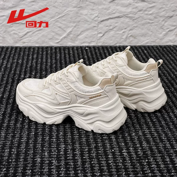 Huili women's shoes, thick-soled dad shoes, 2026 new style, breathable mesh, height-increasing, lightweight casual sneakers