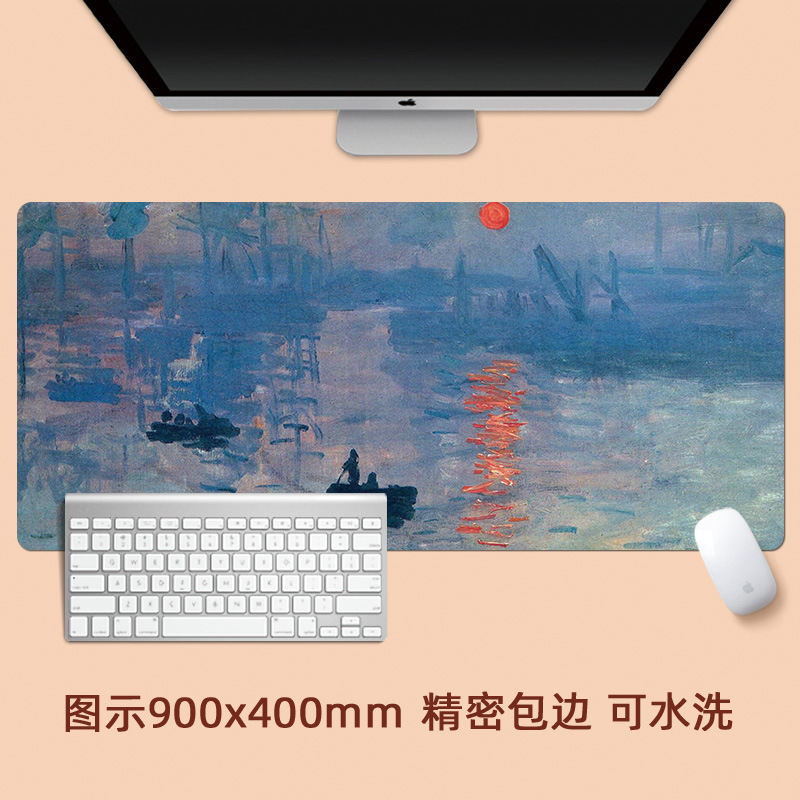 Van Gogh pintura al óleo paisaje pintura paisaje de gran tamaño estera del ratón paisaje retro artístico creativo bloqueo engrosada estera de la tabla