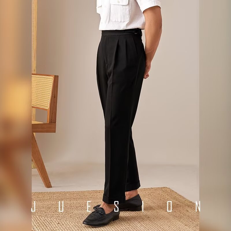 Casual solid retro design exclusive trend trousers English style for…