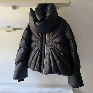 Dark Rick * o Joint Neck Collar Ray Down Jacket Women's Winter 90 White Duck Down Short Life Suit