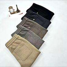 同款淼淼高品质男装2024新款秋冬加厚款毛呢长裤平角裤压花休闲裤