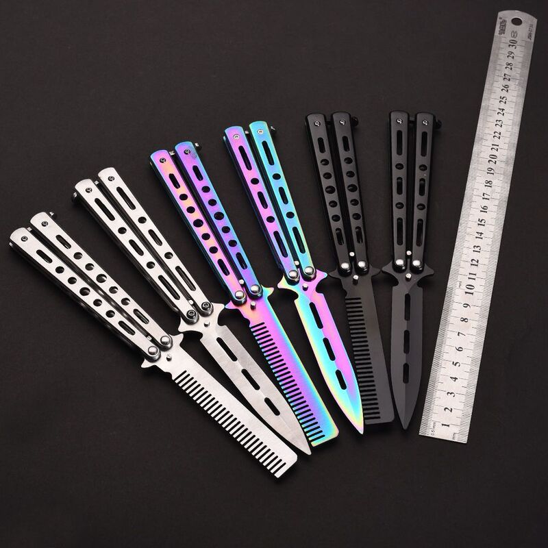 Unedged Butterfly Practice Knife CSGO Game Throwing Knife Novice Exercise Device Butterfly Comb