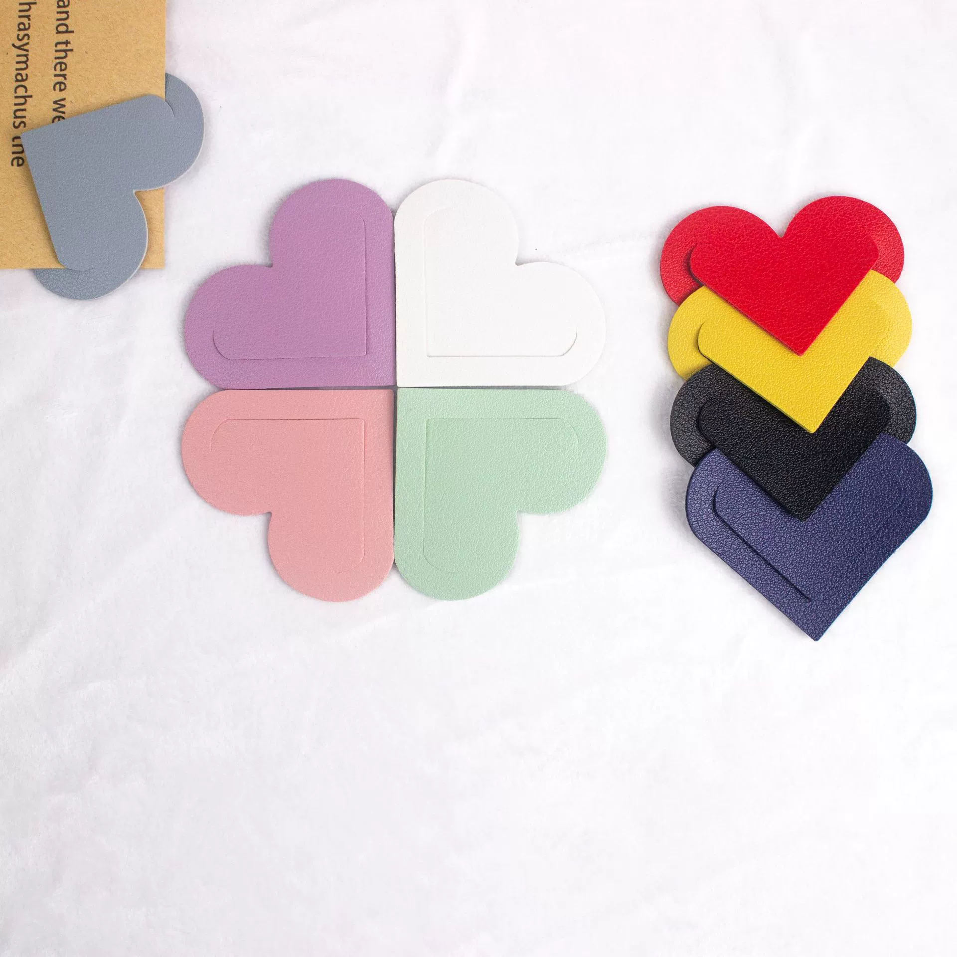 Новая трансграничная партия креативной простой кожаной любви закладки портативная книжная страница зажим в форме сердца закладки студенческий подарок угол