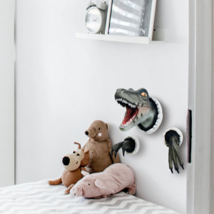 Cross-border New Products Wall-broken Dinosaur Ornaments Velociraptor suit Resin Ornaments Wall Atmosphere Decoration Props A23