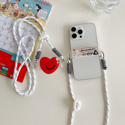 Acrylic mobile phone back clip lanyard girls cross-body strap lanyard clip Japanese and Korean cartoon mobile phone lanyard