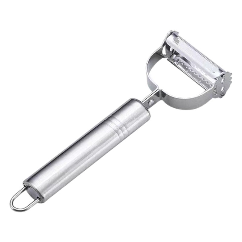 Acero inoxidable dos en uno multifuncional cara sonriente cepilladora de doble cabeza fruta y verdura patata melón cepilladora herramienta de cocina pelador al por mayor