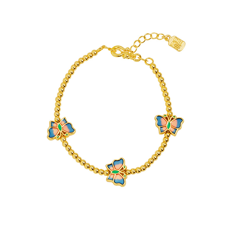 Brazalete de oro de arena transfronteriza vietnamita corte goteo de aceite mariposa brillante perlas brazalete de lujo ligero joyas de alta calidad al por mayor
