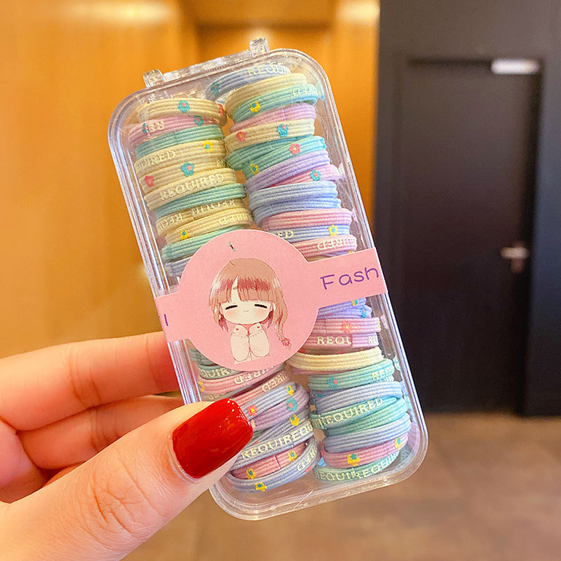 60 piezas ~ banda de goma para niñas El tamaño pequeño no duele el cabello banda de goma cuerda de pelo Internet celebridad niños bebé cuerda de pelo bebé anillo de pelo