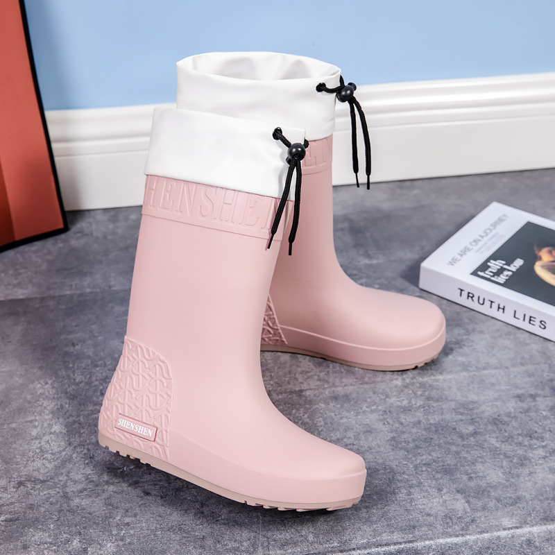 Fashion rain boots Women's Mid-High rain boots Women's waterproof foreign trade Japanese style water shoes pvc outer wear rubber shoes overshoes water boots